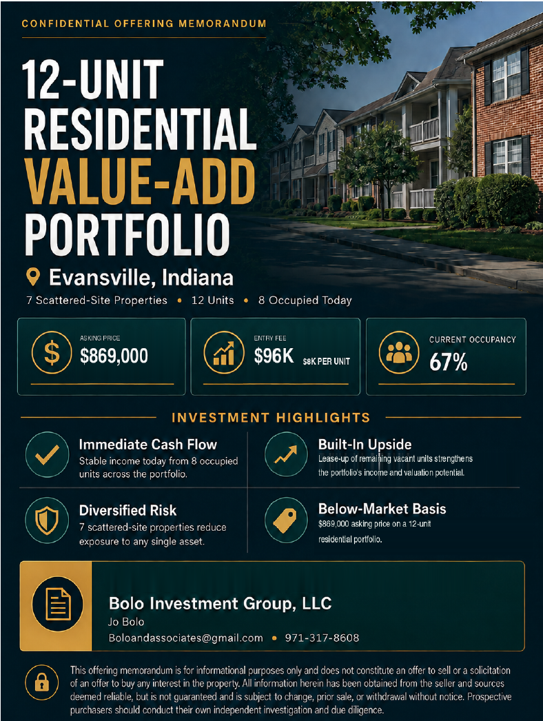 25BR Home in Evansville — Owner Financed